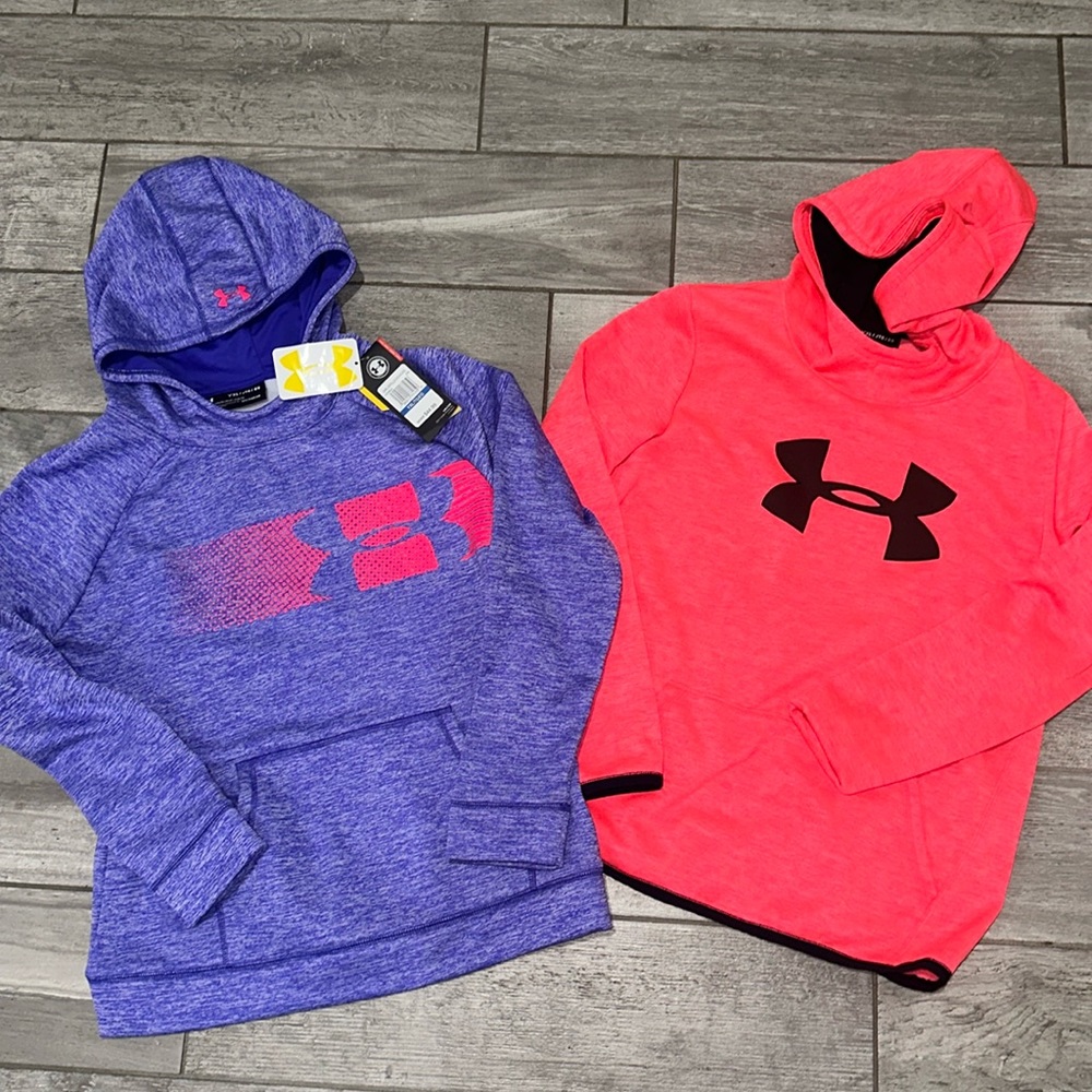 NWT/EUC girls YXL Under Armour hoodie lot